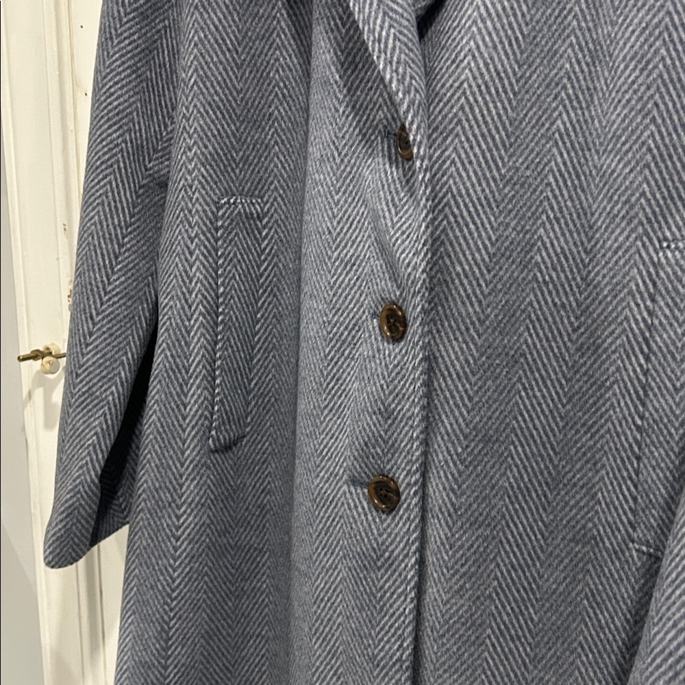 NWT J. Crew Plus Herringbone Topcoat in Hazy Chevron Shades of Gray - Size 18 - Picture 5 of 11